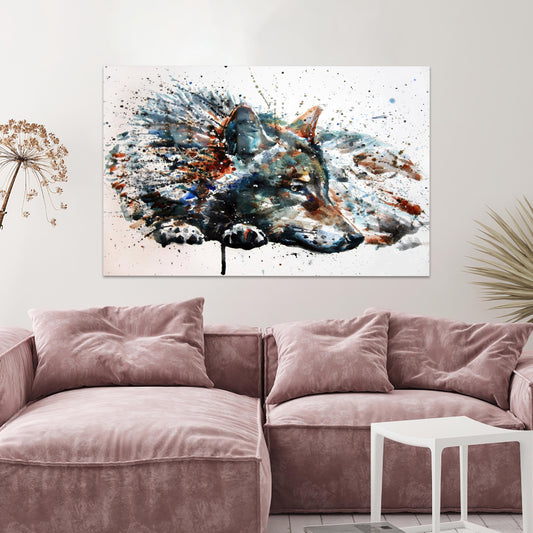 Wolf Glass Printing: Trendy Animal Glass Wall Art for Modern Home Decor