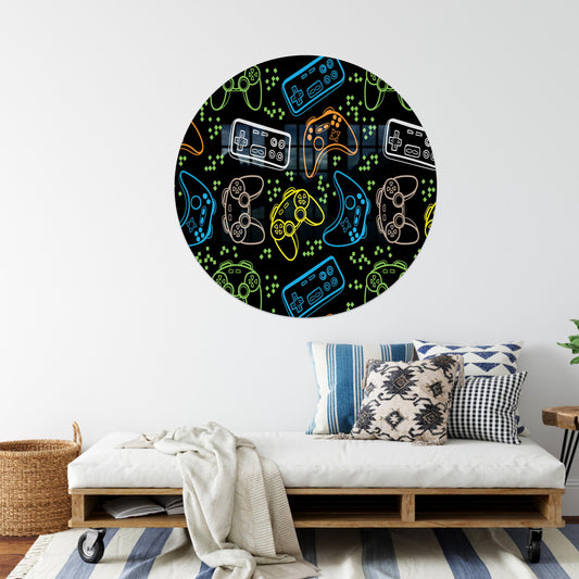 Modern Glass Wall Art, Trendy Tempered Glass Decoration for Gaming Room, Personalized Colorful Gift