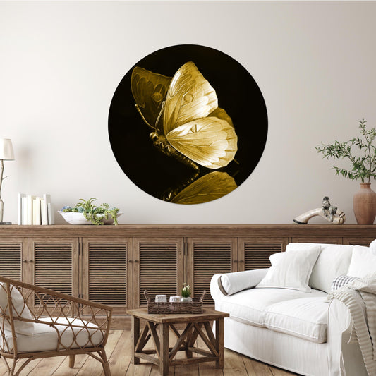 Modern Metallic Butterfly Glass Wall Decor, Reflective Butterfly Art, Large Modern Wall Art