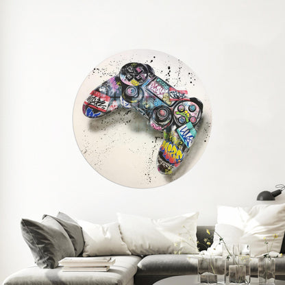 Abstract Graffiti Game Console Glass Print for Game Room Wall Art