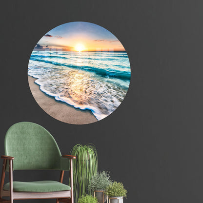 Sunset at Ocean Beach Glass Wall Art