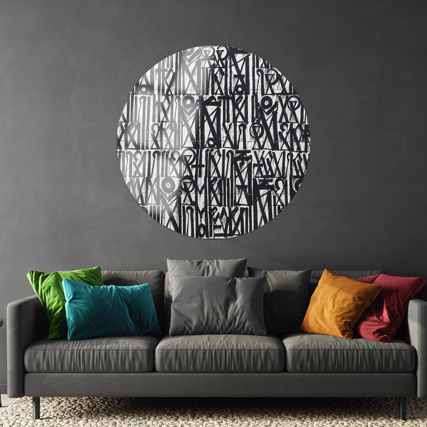 Abstract Black White Minimalist Glass Wall Art