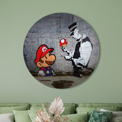 Super Mario and Banksy Glass Wall Art