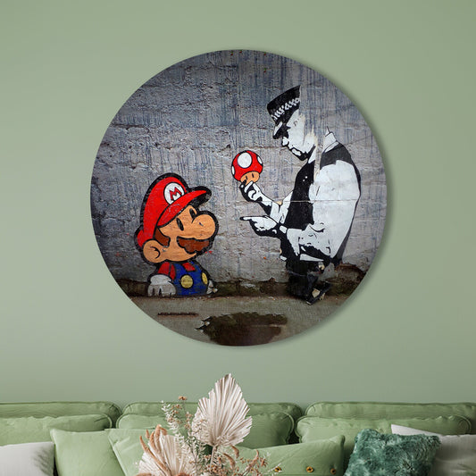 Tempered Glass Wall Decor: Super Mario and Banksy Gaming Room Art