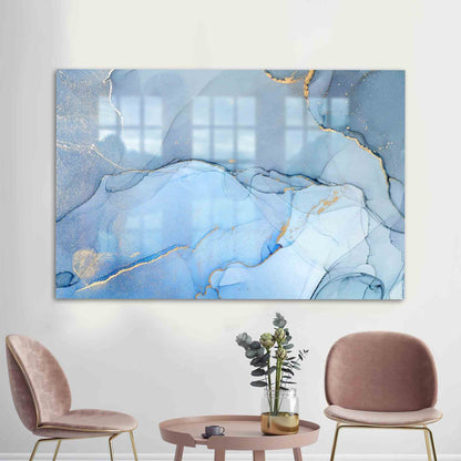 Shimmery Blue Glass Wall Art