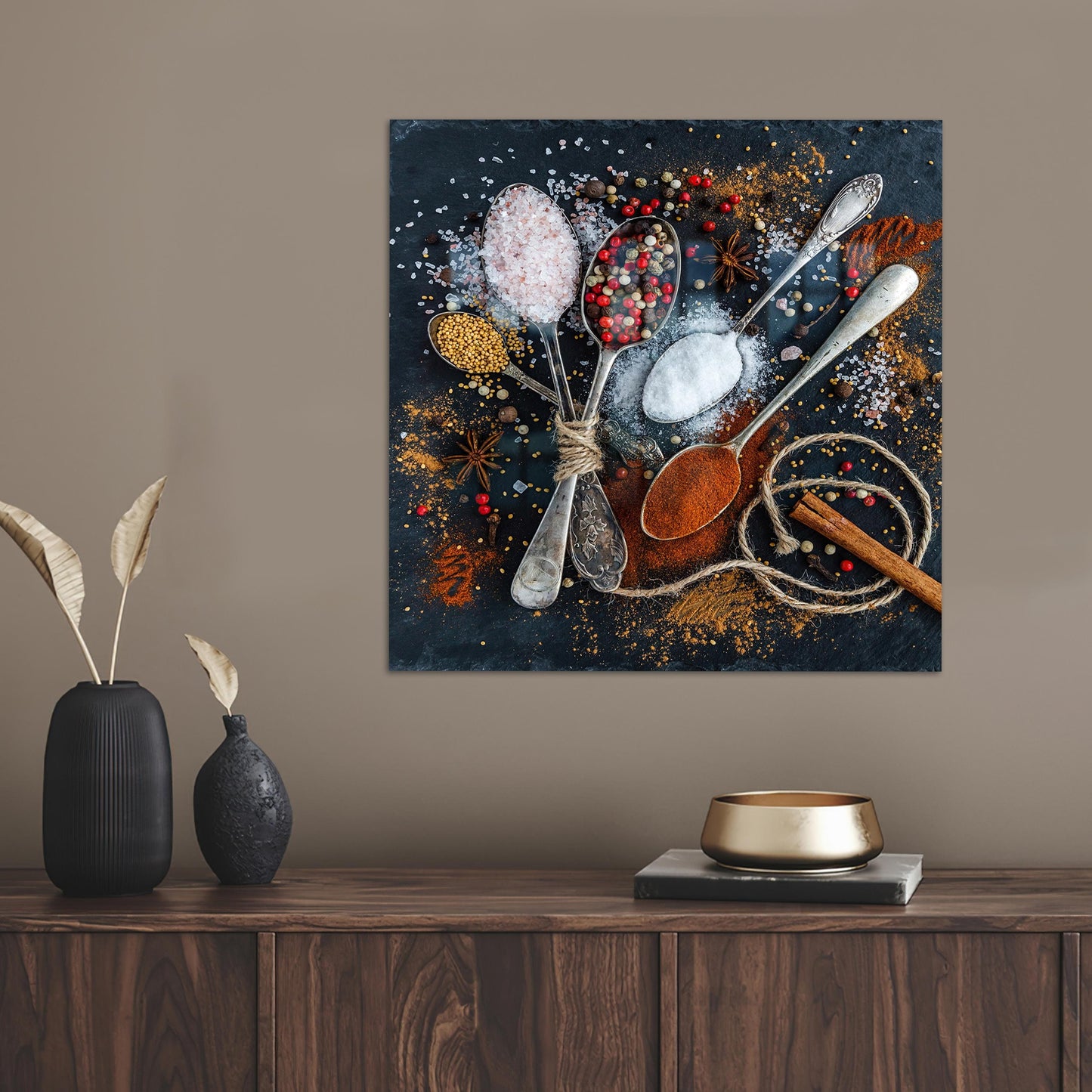 Spices Valentine's Day Glass Wall Art
