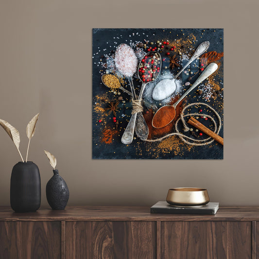 Modern Spices Glass Art, Personalized Tempered Glass Wall Decor for Valentine's Day