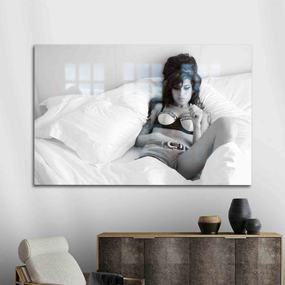 Amy Winehouse Singer Glass Wall Art