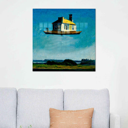 Edward Hopper Surreal Floating Glass Wall Art