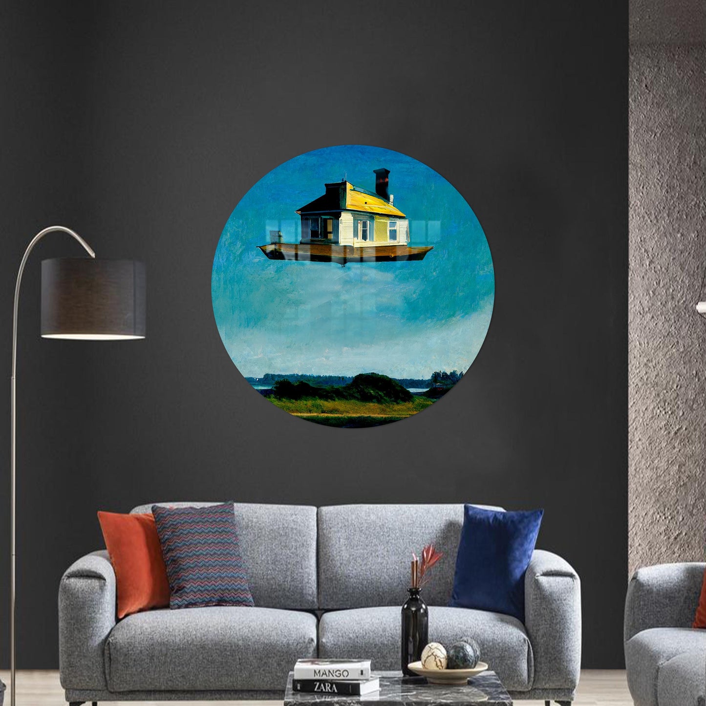 Edward Hopper Surreal Floating Glass Wall Art