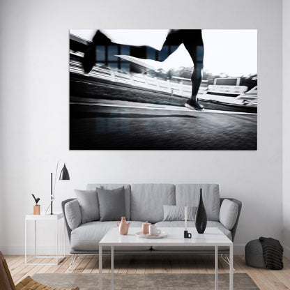 Running Sports Glass Wall Art