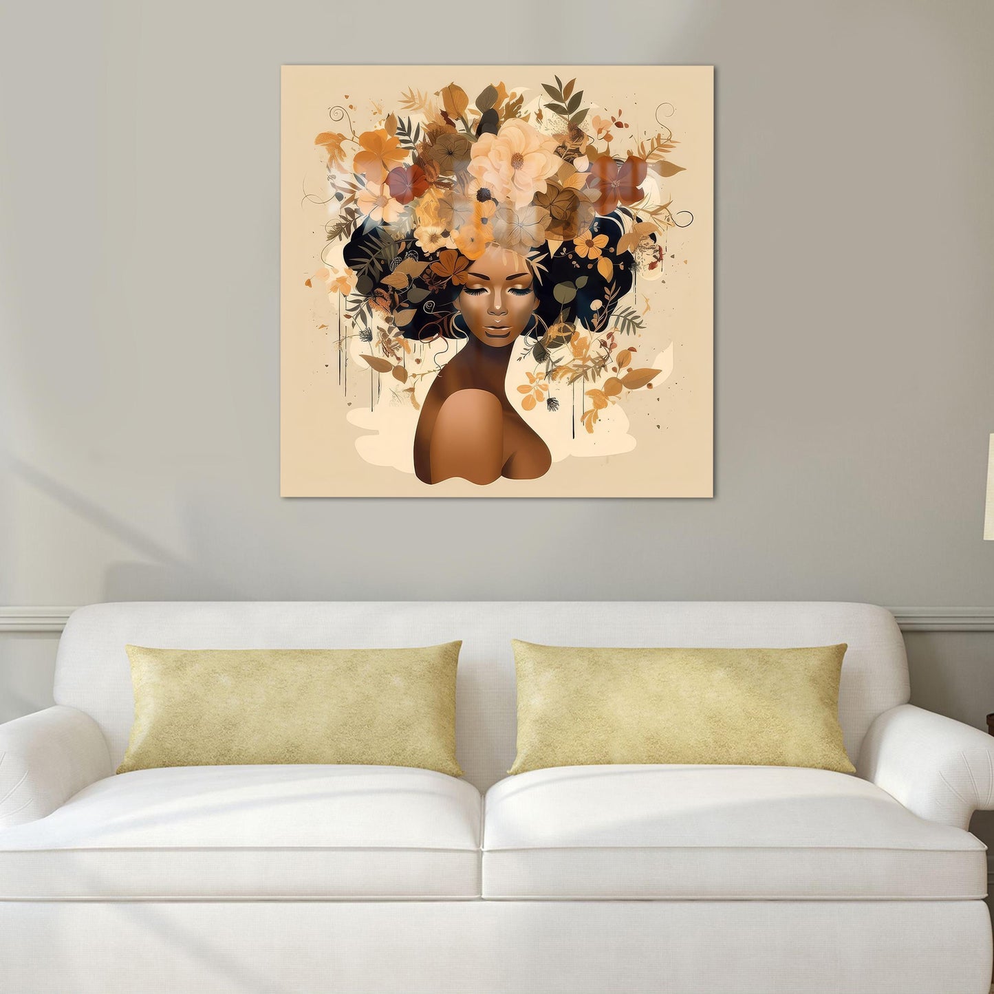 African Woman Bridesmaid Glass Wall Art