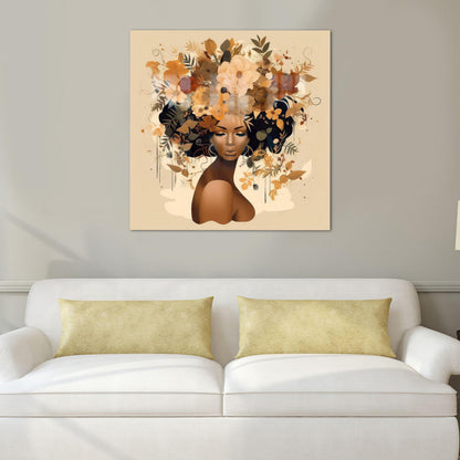 African Woman Bridesmaid Glass Wall Art