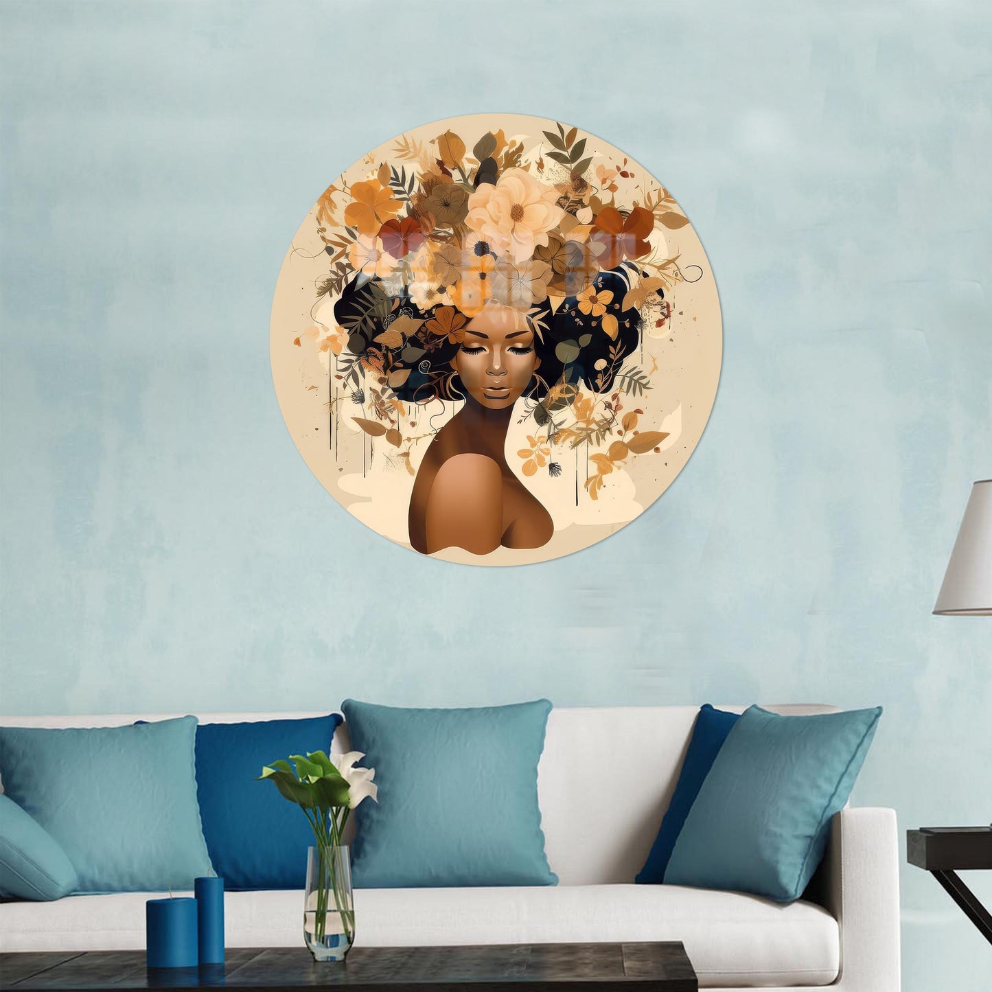 African Woman Bridesmaid Glass Wall Art