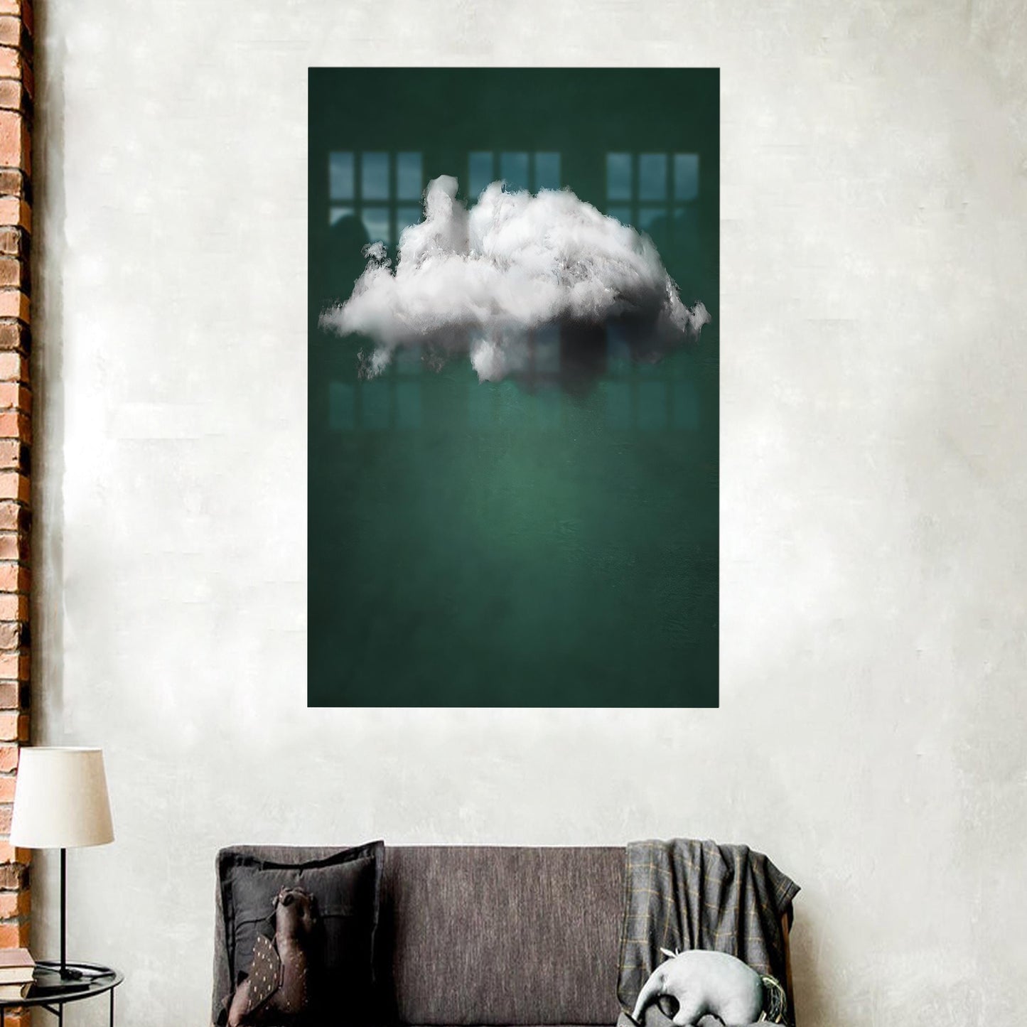 Cloud Minimalist Christmas Glass Wall Art