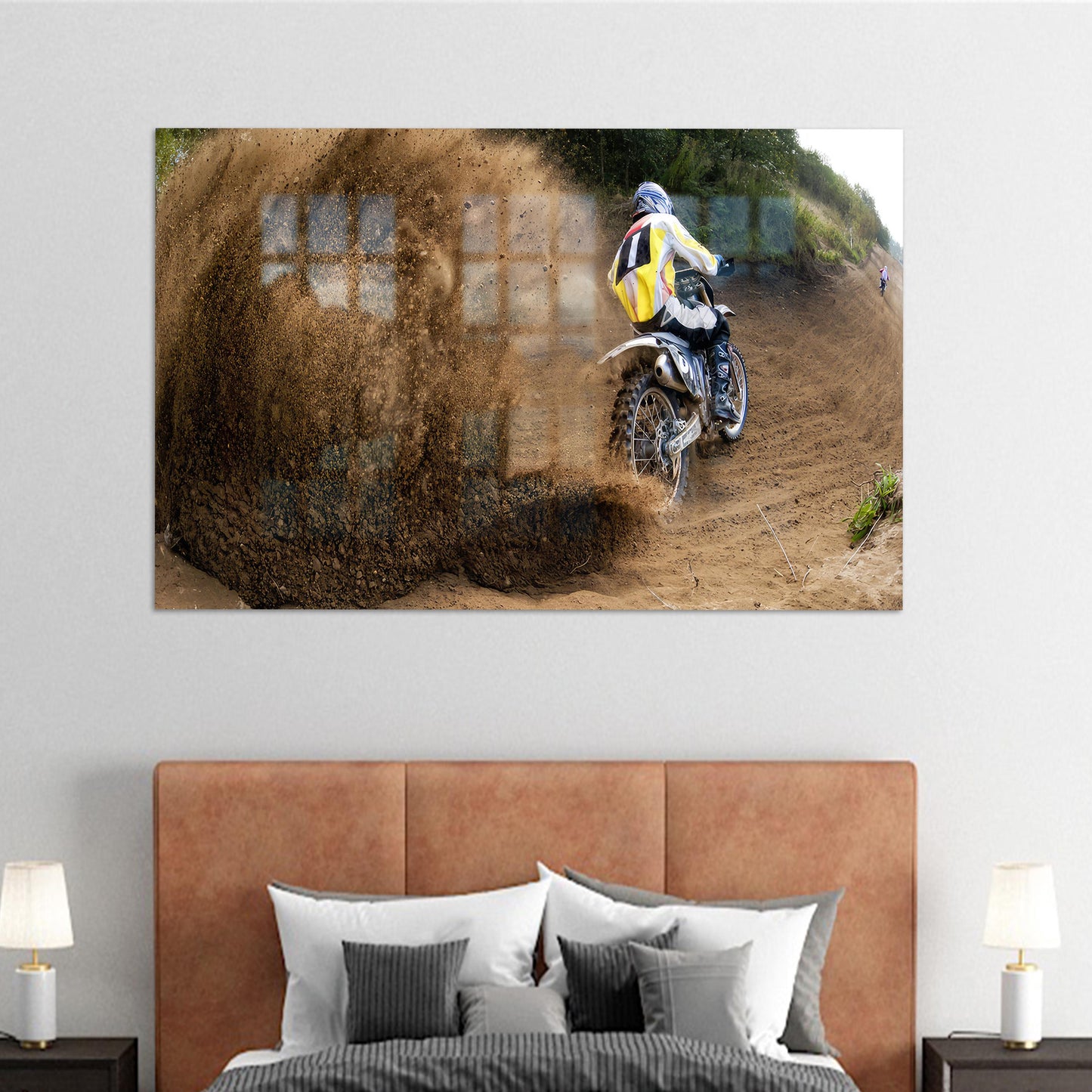 Mountainbiker Printing Garage Biker Glass Wall Art