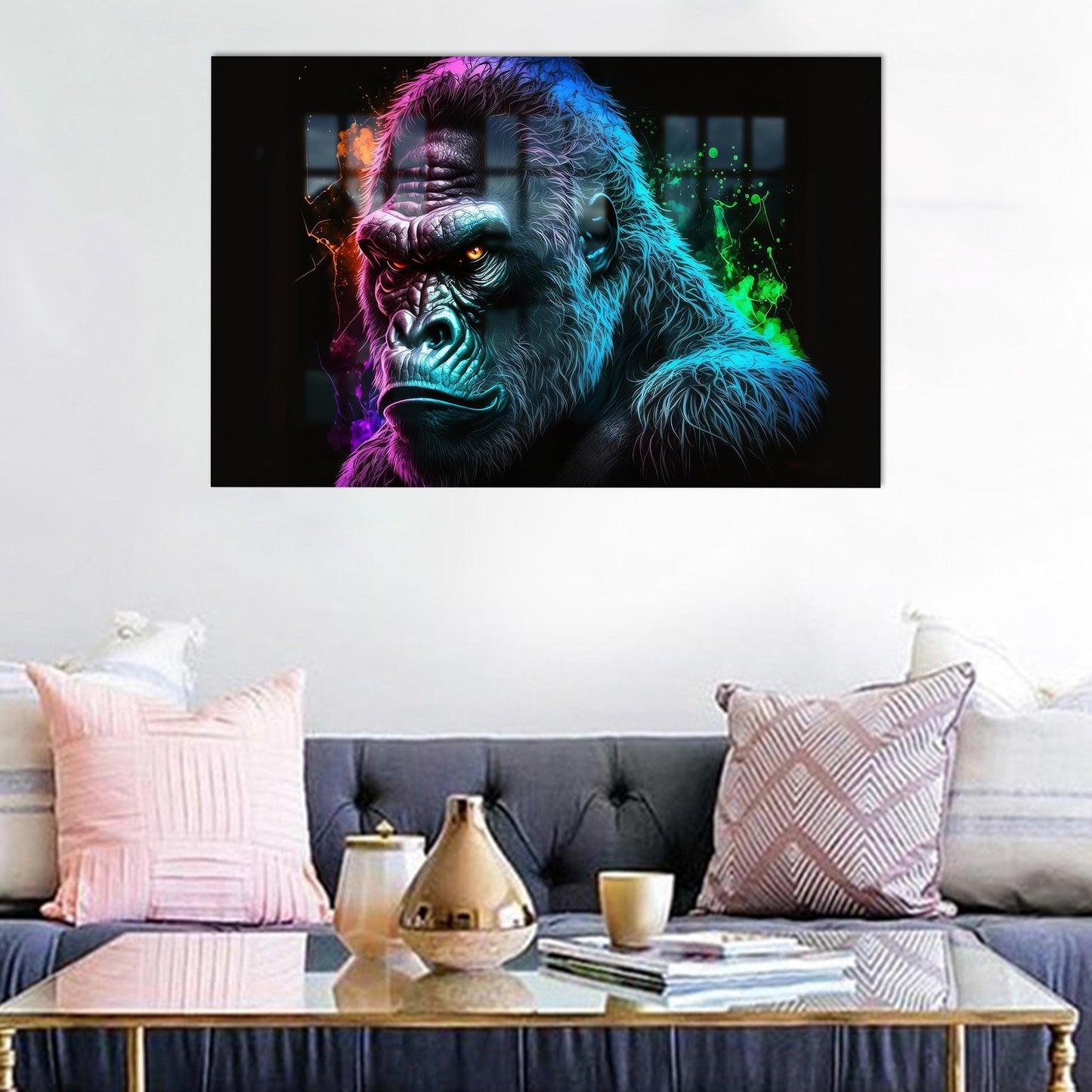 Gorilla Abstract Game Glass Wall Art