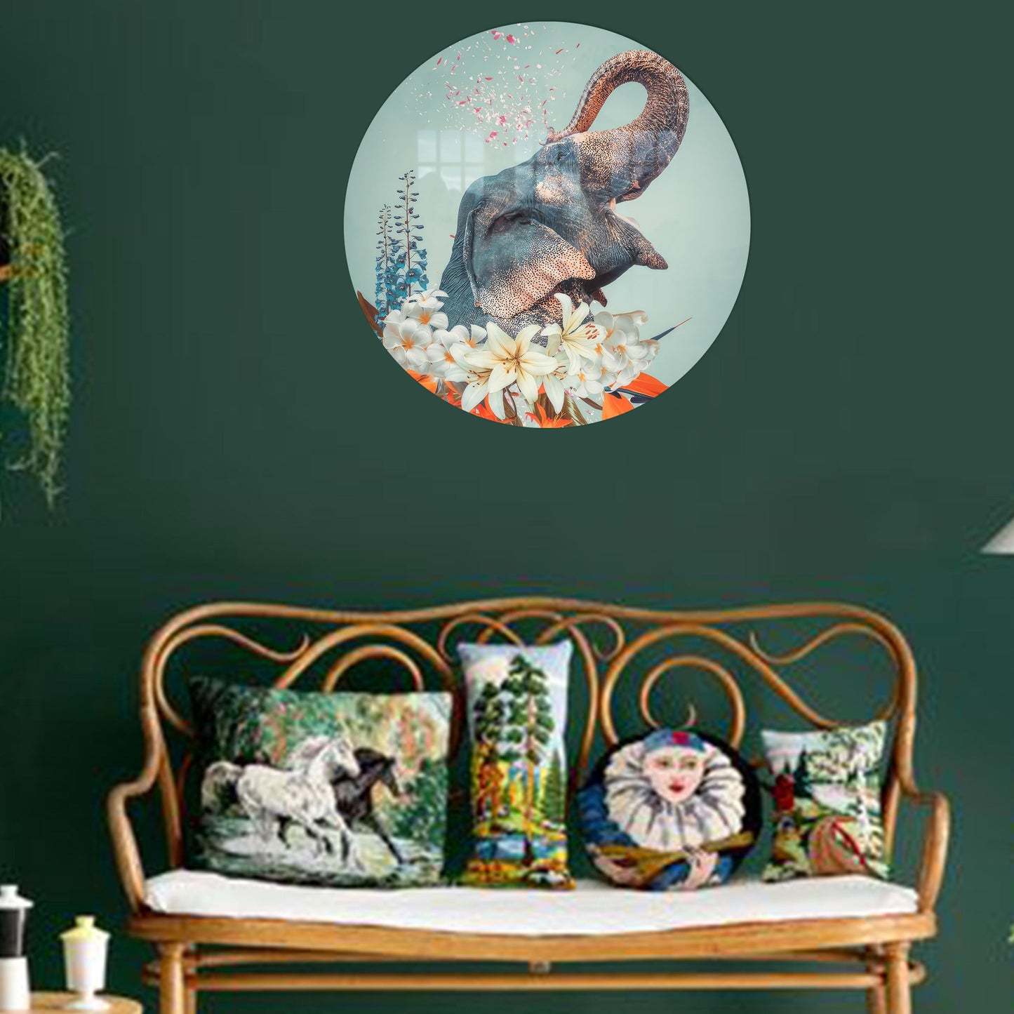 Elephant Glass Wall Art