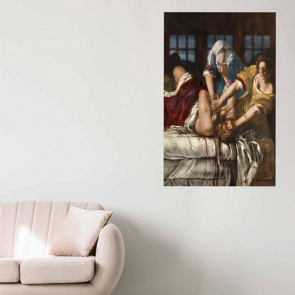 Gentileschi Judith Slaying Holofernes Glass Wall Art