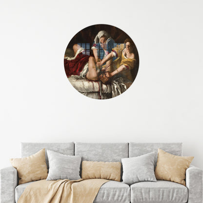 Gentileschi Judith Slaying Holofernes Glass Wall Art