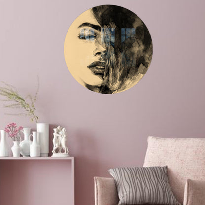 Abstract Woman Glass Wall Art