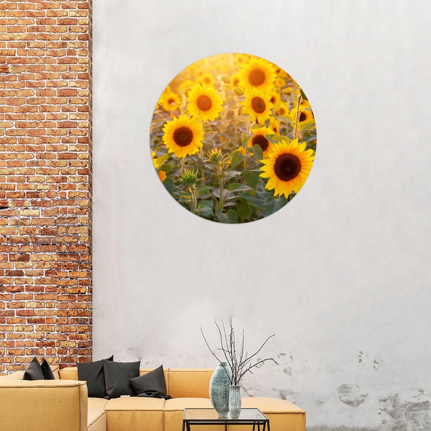 Minimalist Sunflower Glass Wall Art