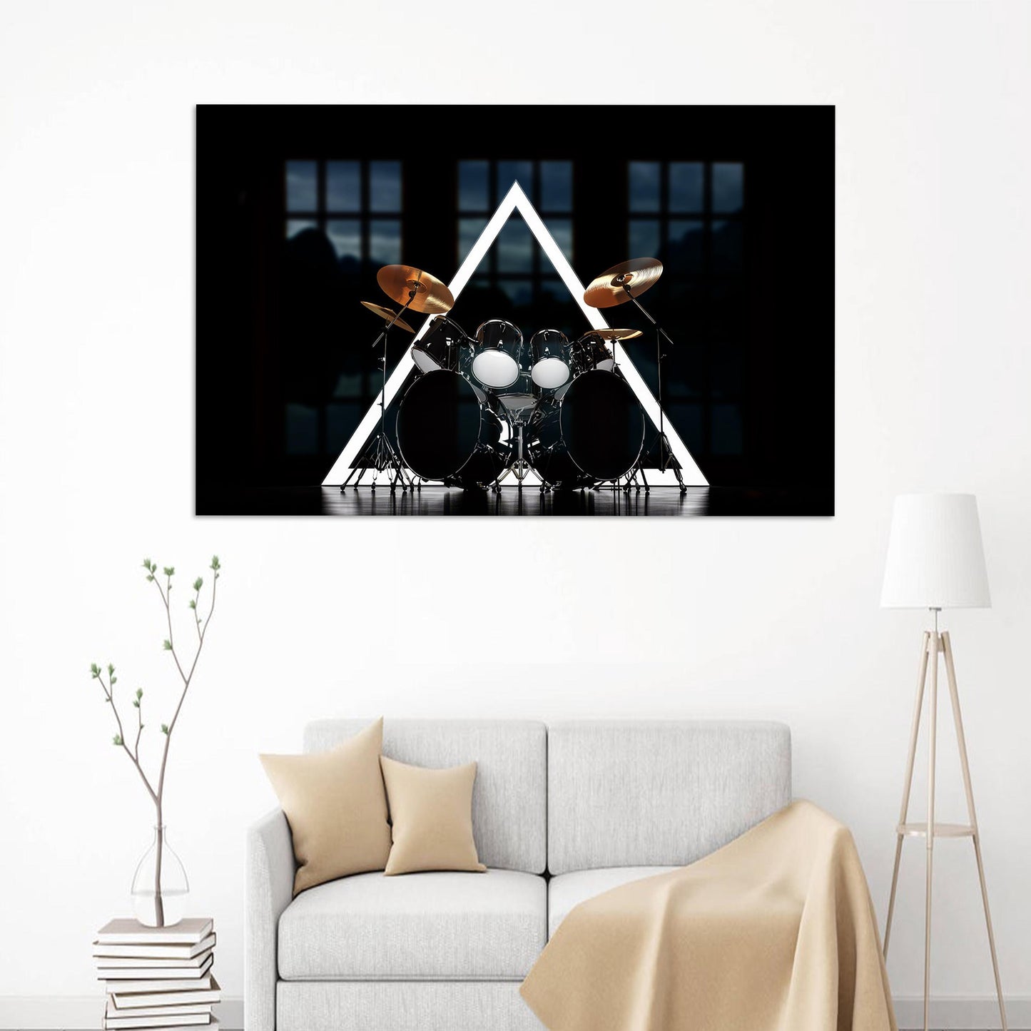 Drum Kit Office Musicians Glass Wall Art