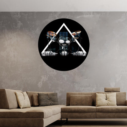 Drum Kit Office Musicians Glass Wall Art