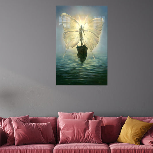Vladimir Kush Fisherman for the Souls Glass Wall Art, Housewarming Gift