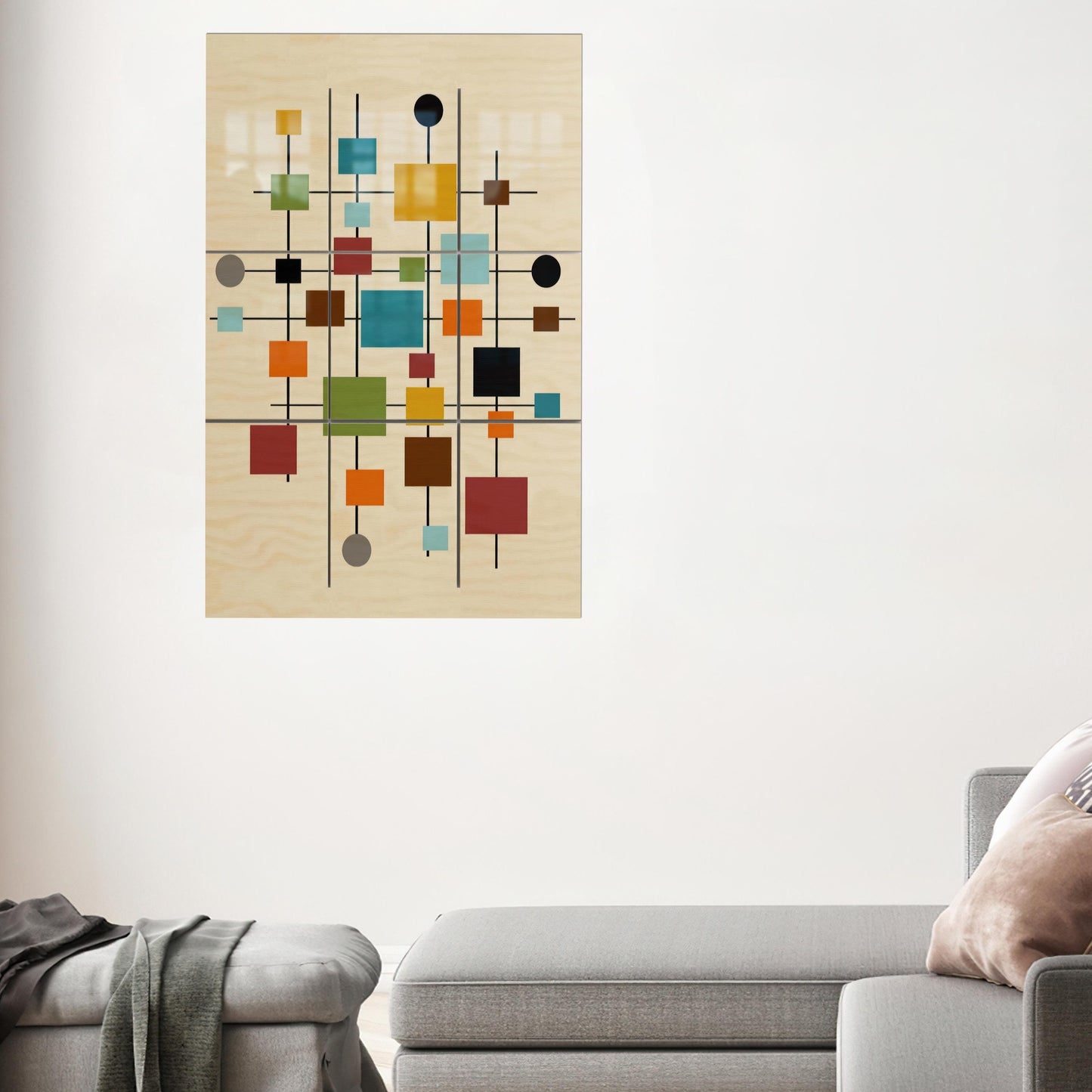 Colorful Geometric Shapes Bohemian Glass Wall Art