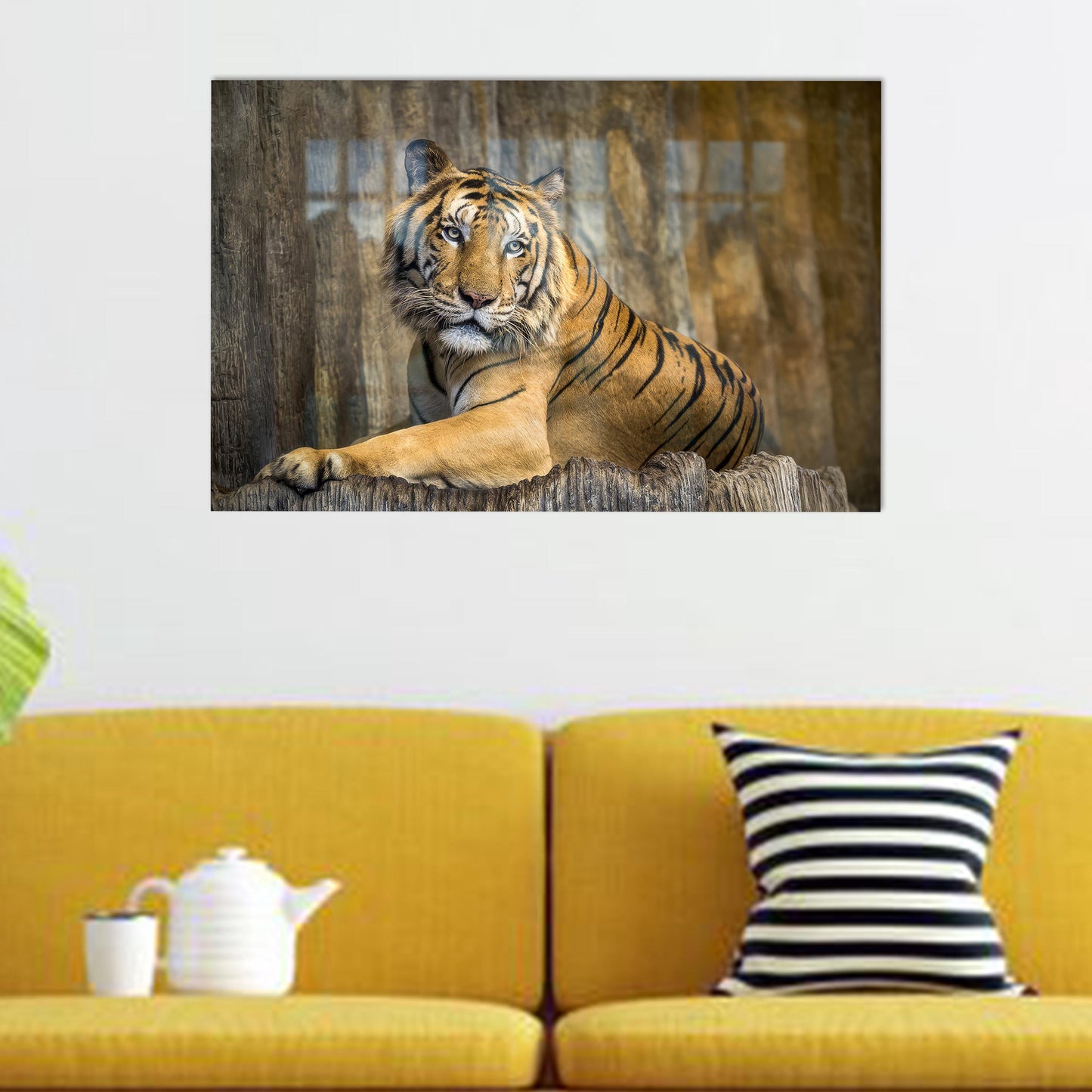 Tiger Loft Style Lover Glass Wall Art