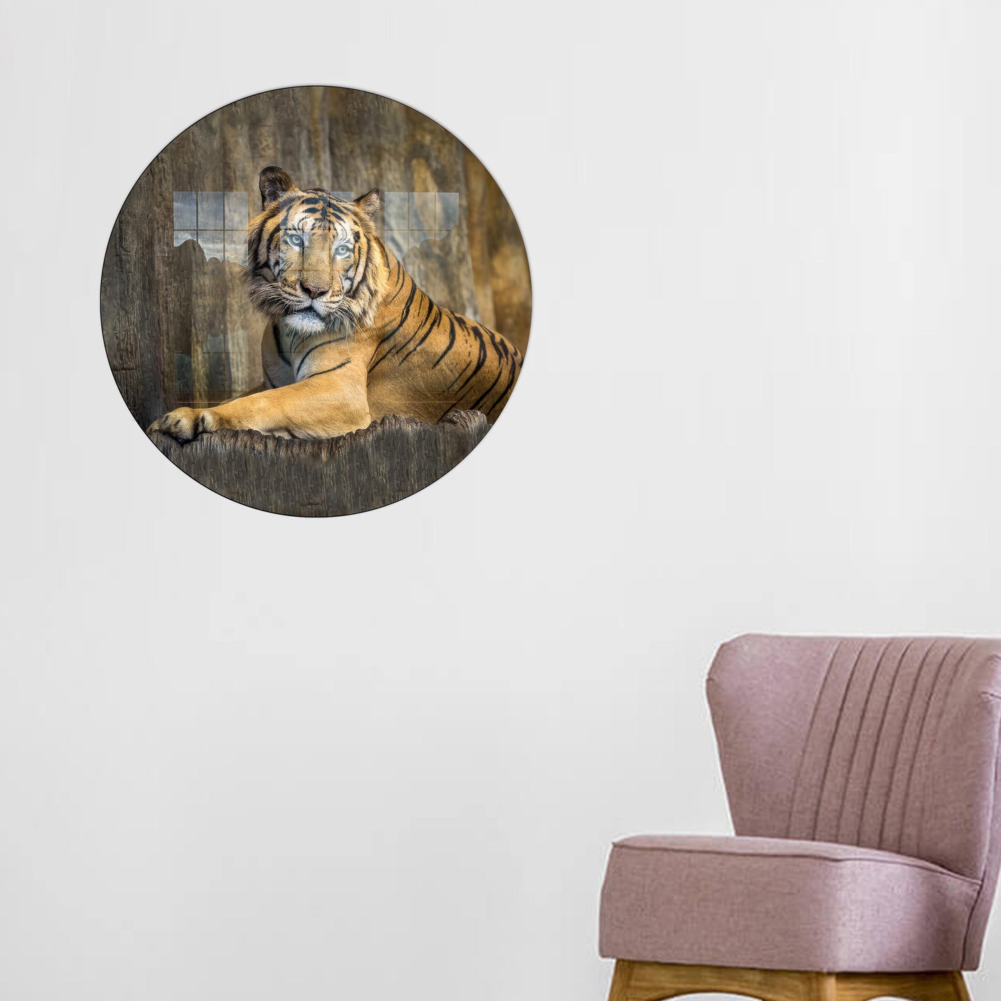 Tiger Loft Style Lover Glass Wall Art