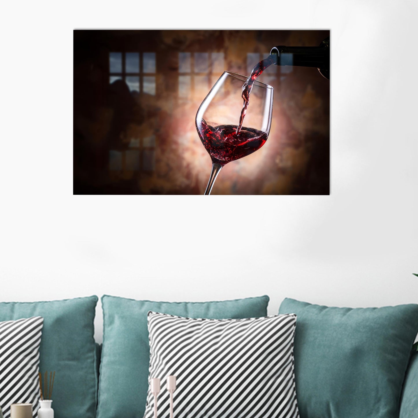 Red Wine 3D Glass Wall Art