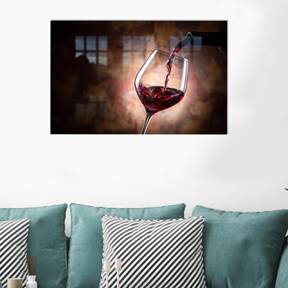 Red Wine 3D Glass Wall Art