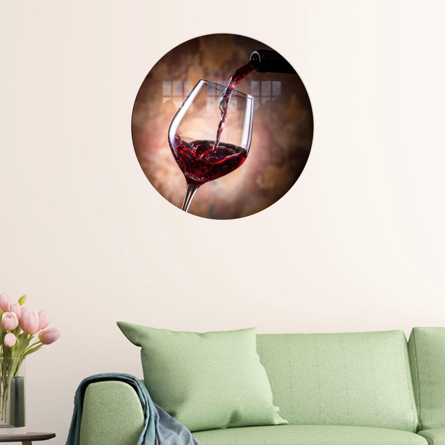 Red Wine 3D Glass Wall Art