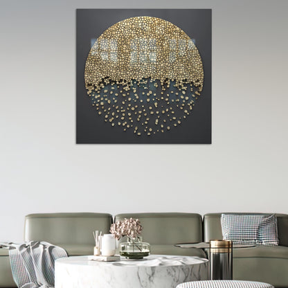 Gold Sleek Abstract Design Glass Wall Art