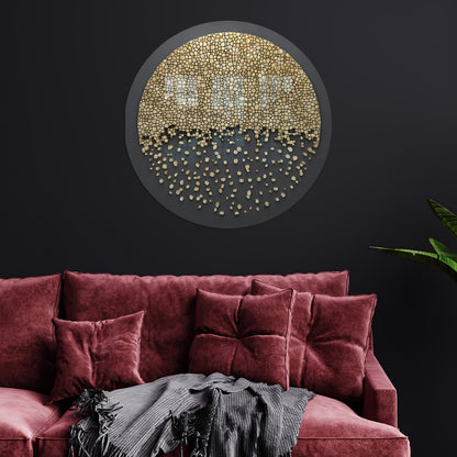 Gold Sleek Abstract Design Glass Wall Art