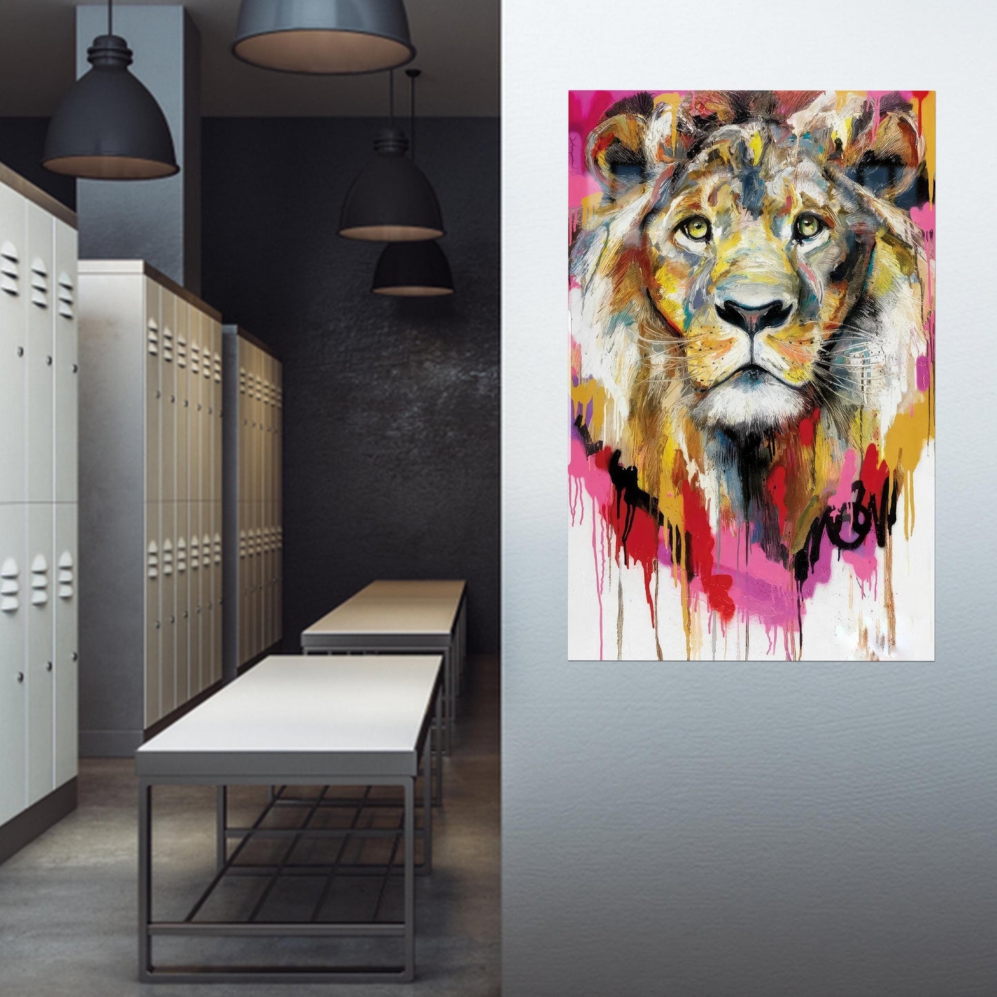 King Lion Gifts Glass Wall Art