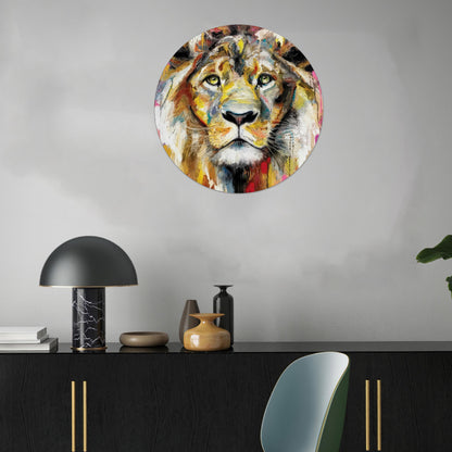 King Lion Gifts Glass Wall Art
