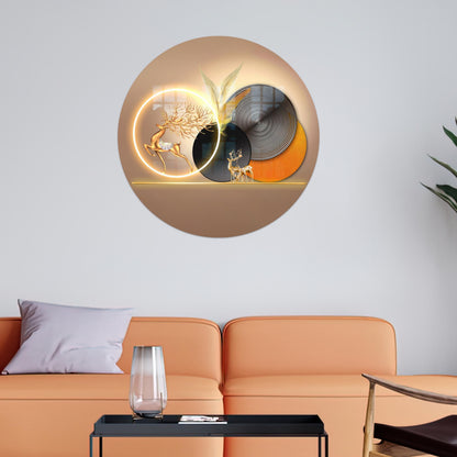 Gold Abstract Deer Teacher Glass Wall Art