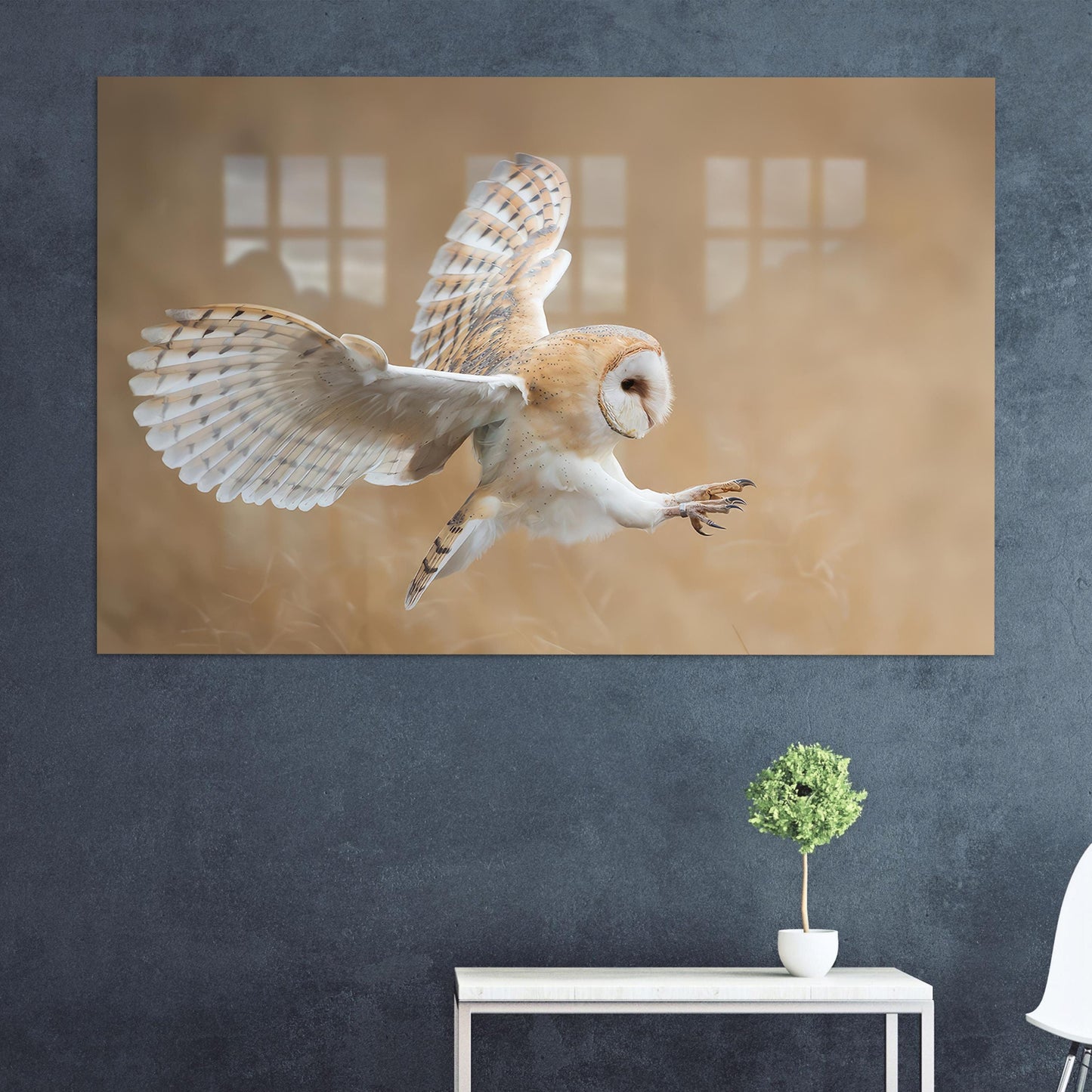 Barn Owl Wildlife Glass Wall Art