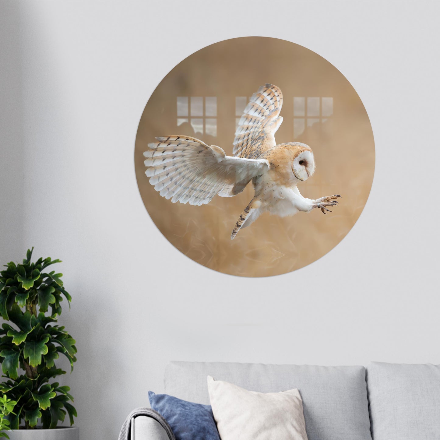 Barn Owl Wildlife Glass Wall Art
