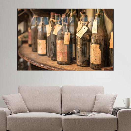 Vintage Wine Art Decor: Modern Glass Printing for Kitchen Wall Art and Restaurant Decor