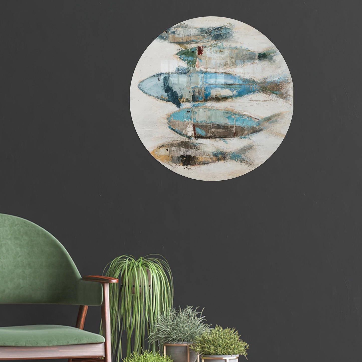 Fish Painting Glass Wall Art