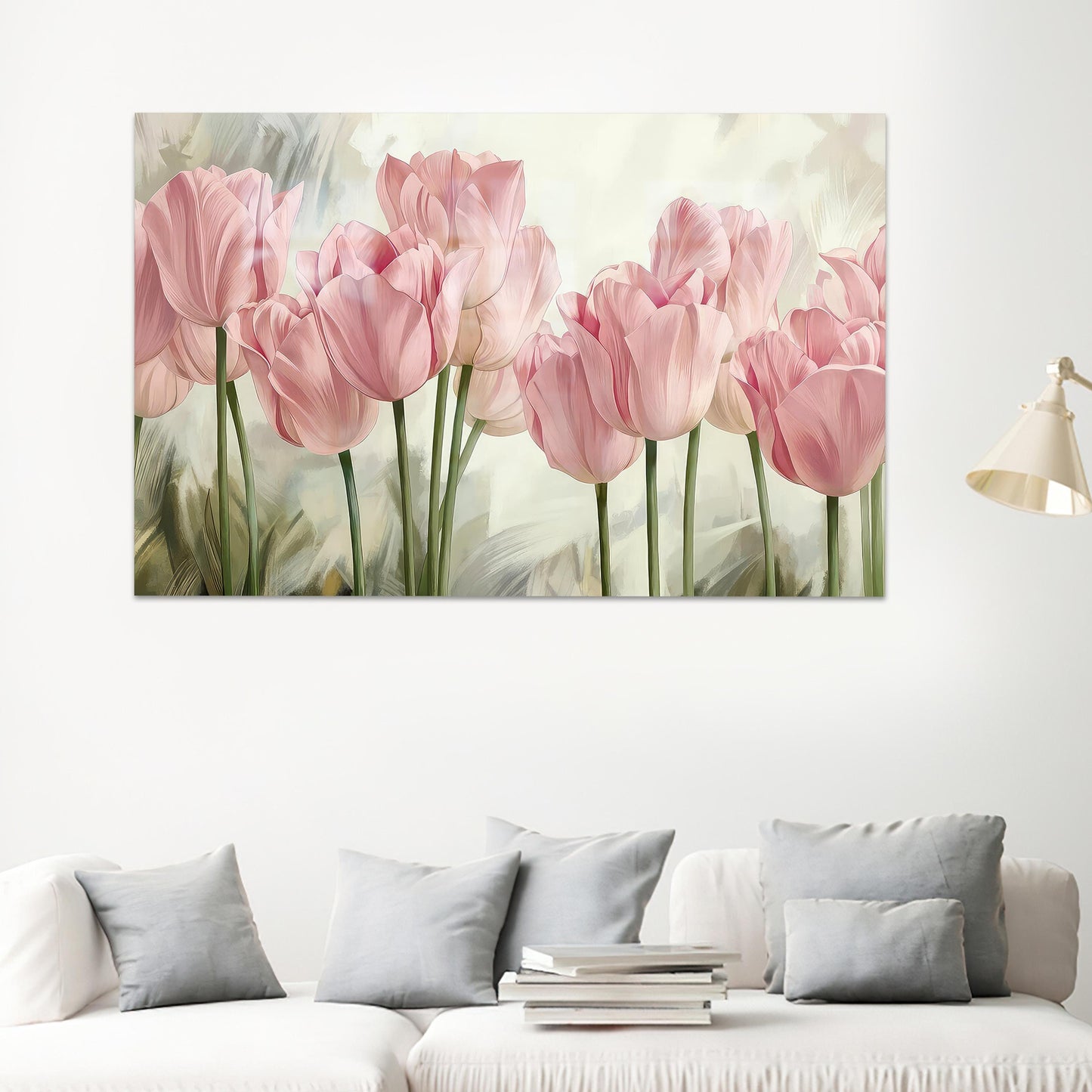 Pink Tulips Grandma Tulip Glass Wall Art