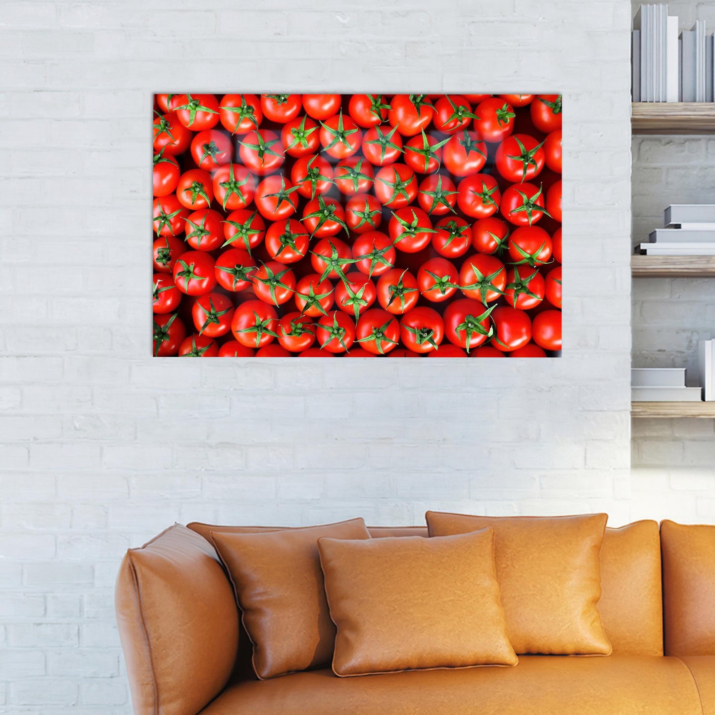 Her Tomatoes Glass Wall Art