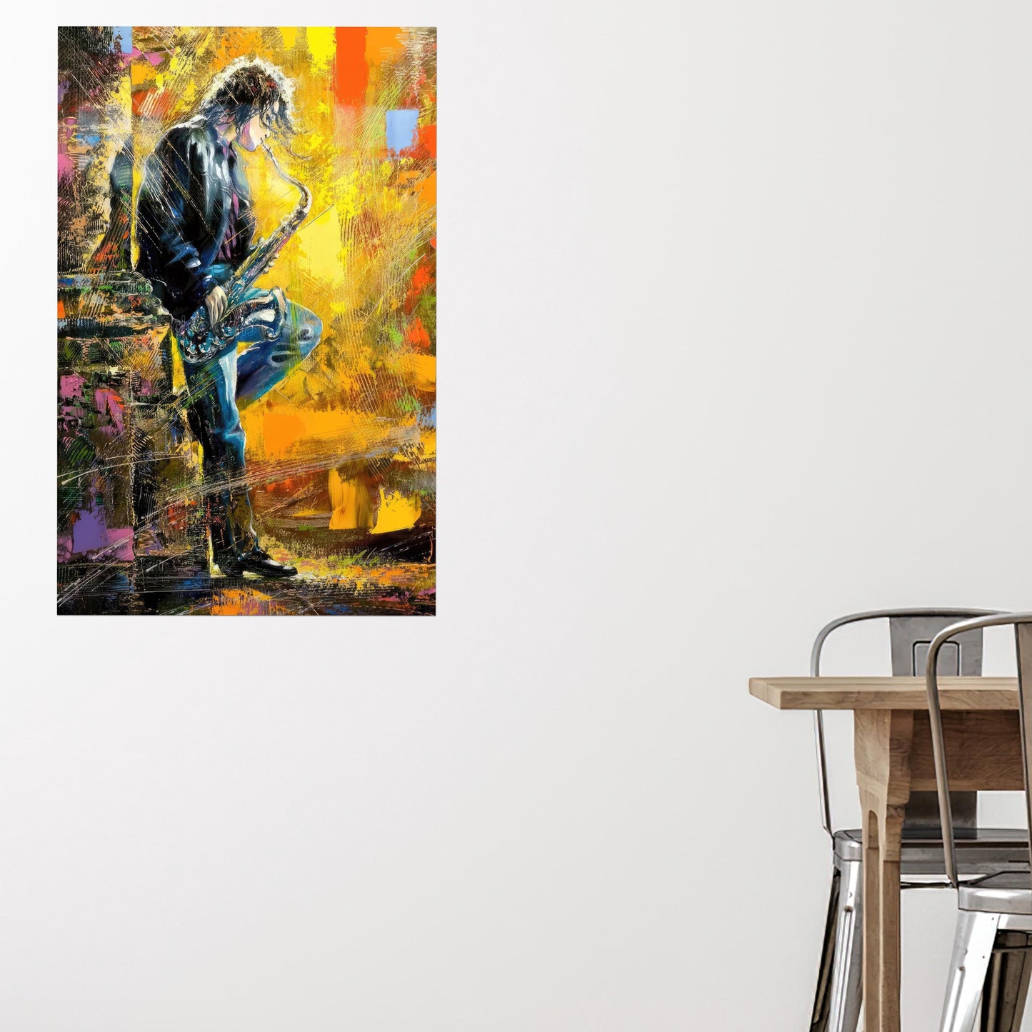 Jazz Music Saxophone Glass Wall Art