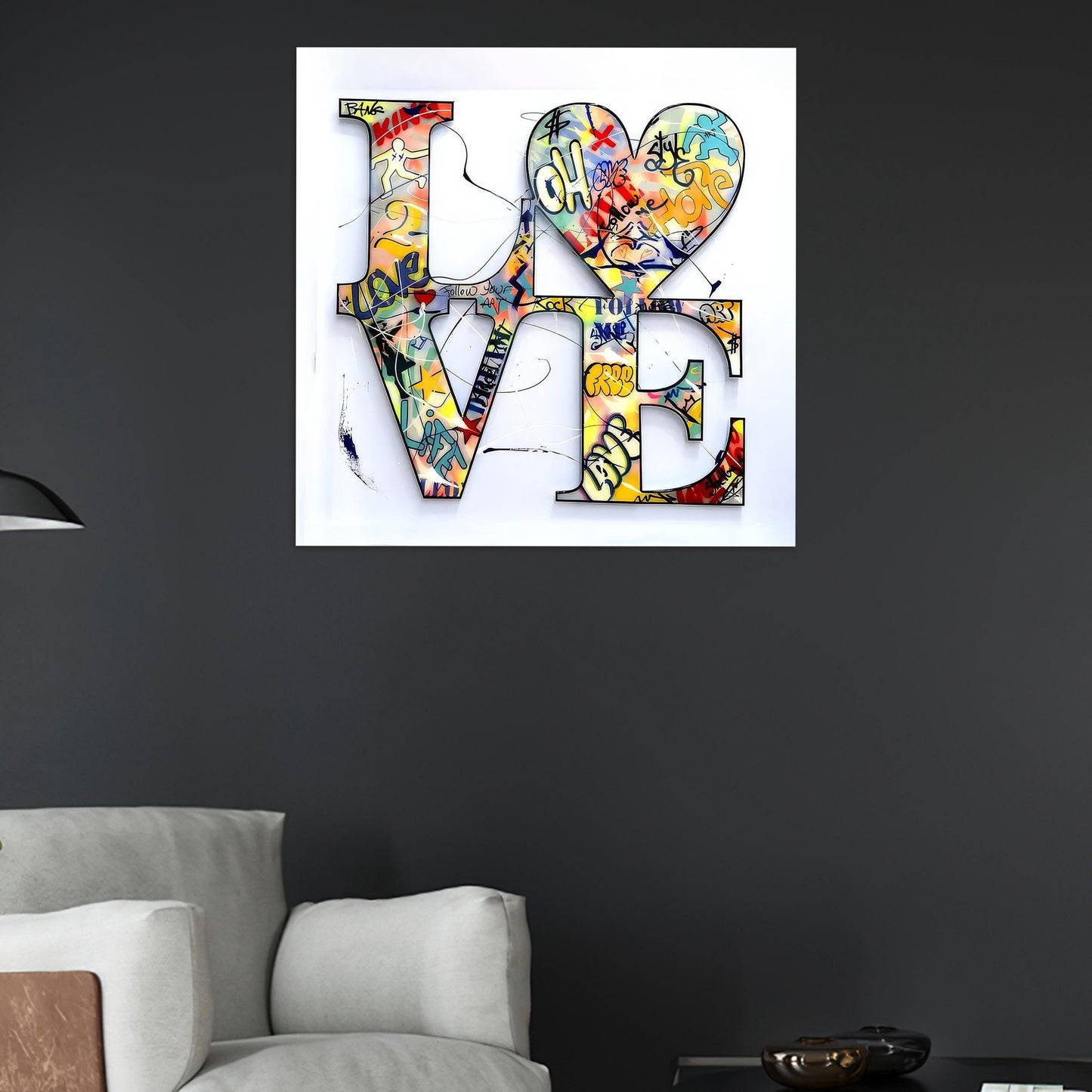 Graffiti Glass Wall Art