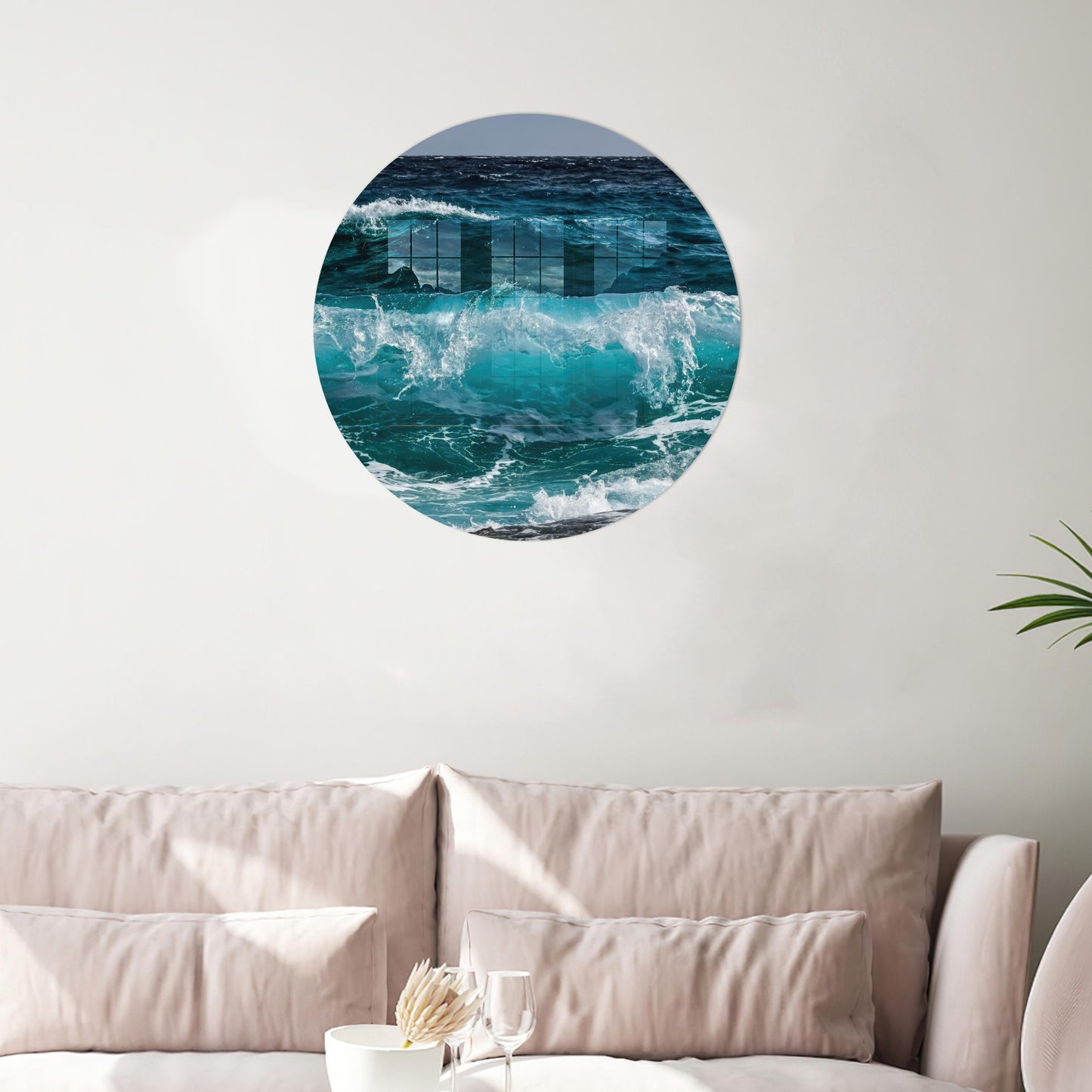 Sea Waves Ocean Seascape Glass Wall Art