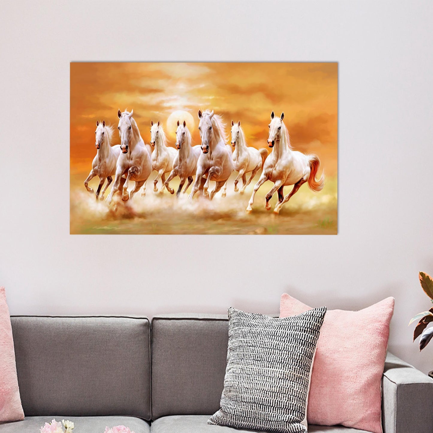 Running Horse Lovers and Glass Wall Art
